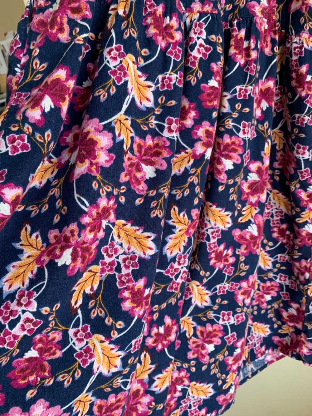 Old Navy Blue Punk Floral Line Blend MIDI Sundress Sz.L Beach Hawaiian Dress - Picture 9 of 10